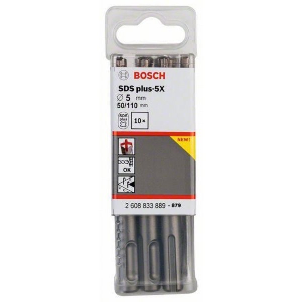 BOSCH Hamer burgija SDS plus-5X  2608833889, 5 x 50 x 110 mm pakovanje od 10 komada