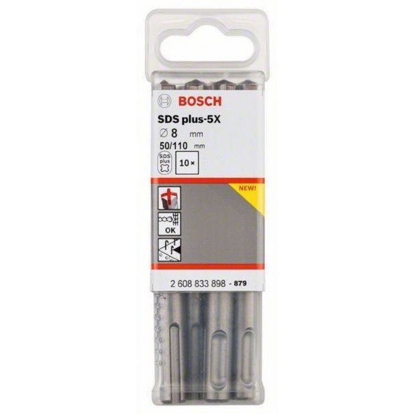 BOSCH Hamer burgija SDS plus-5X 2608833898, 8 x 50 x 110 mm pakovanje od 10 komada
