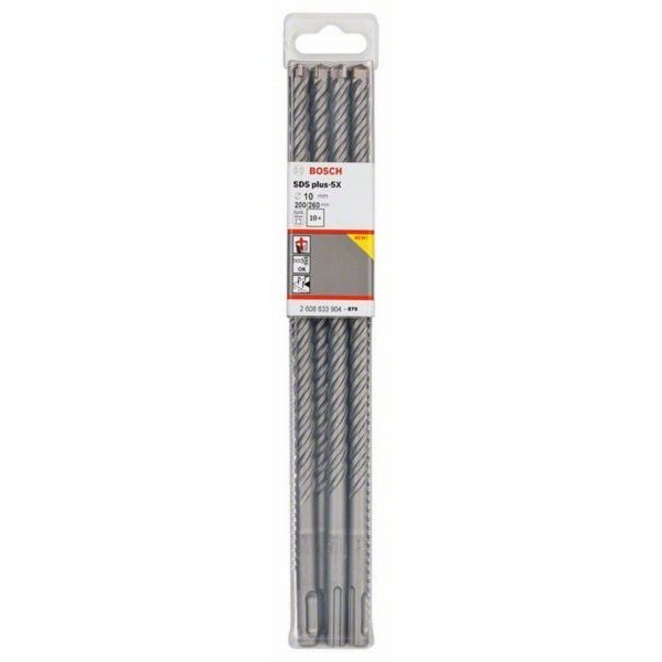 BOSCH Hamer burgija SDS plus-5X 2608833904, 10 x 200 x 260 mm pakovanje od 10 komada
