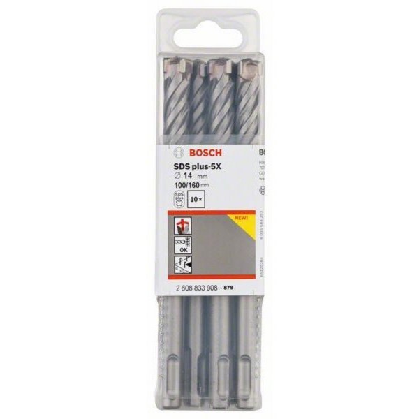 BOSCH Hamer burgija SDS plus-5X 2608833908, 14 x 100 x 160 mm pakovanje od 10 komada