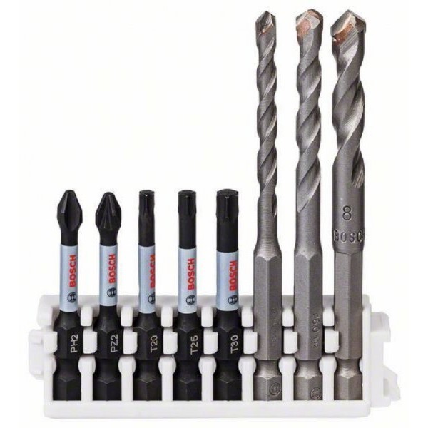 BOSCH Hex-9 Ceramic 5,6,8mm; Impact Power bit 50mm PH2, PZ2, T20, T25, T30 2608577145