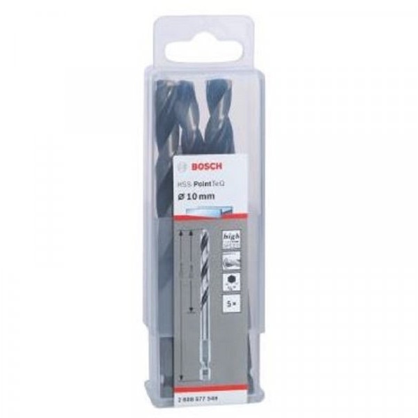 BOSCH HSS spiralna burgija PointTeQ 10,0 mm sa šestougaonim HEX prihvatom pakovanje od 5 komada