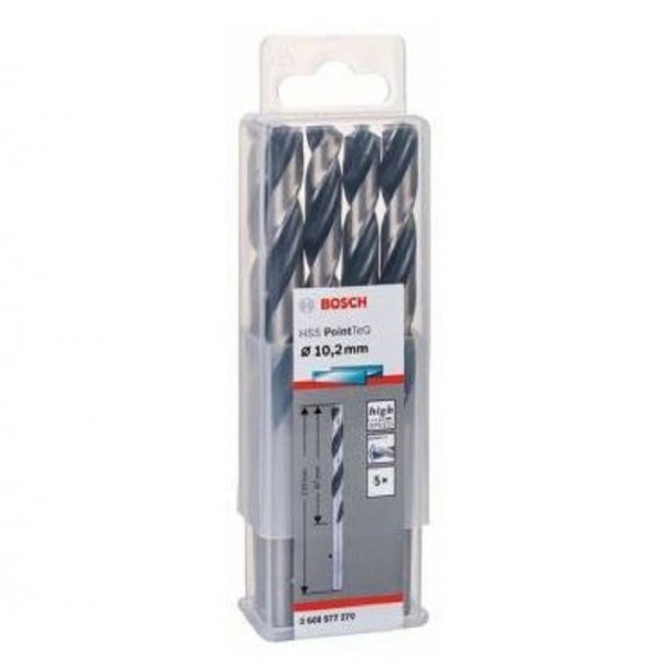 BOSCH HSS spiralna burgija PointTeQ 10,2 mm paket od 5 komada