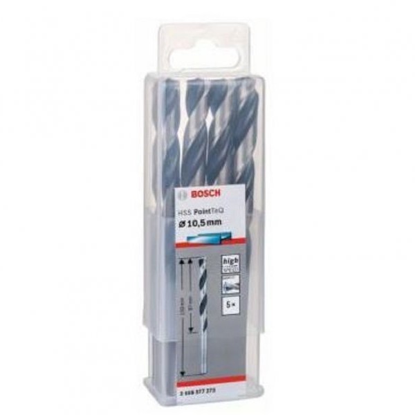 BOSCH HSS spiralna burgija PointTeQ 10,5 mm paket od 5 komada