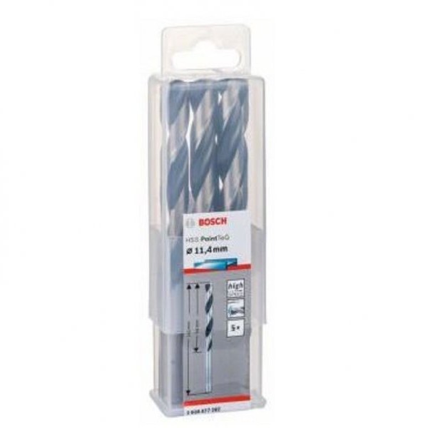 BOSCH HSS spiralna burgija PointTeQ 11,4 mm paket od 5 komada