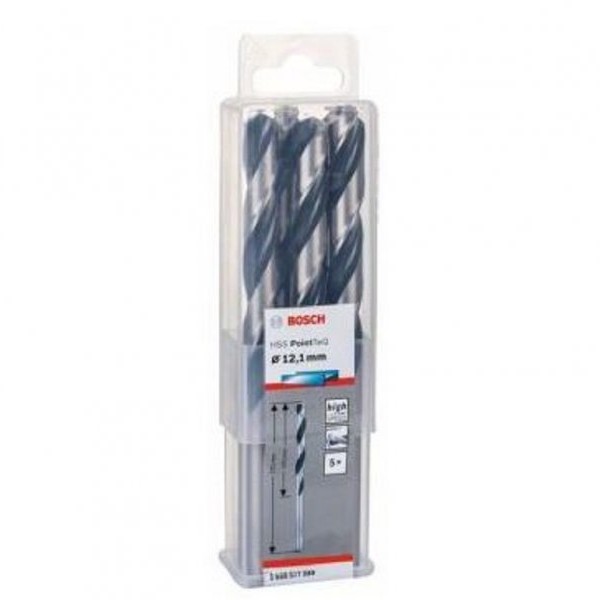 BOSCH HSS spiralna burgija PointTeQ 12,1 mm paket od 5 komada