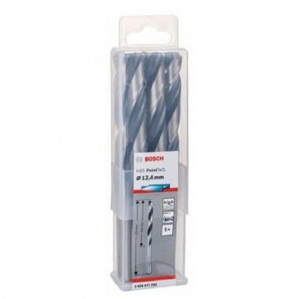 BOSCH HSS spiralna burgija PointTeQ 12,4 mm paket od 5 komada