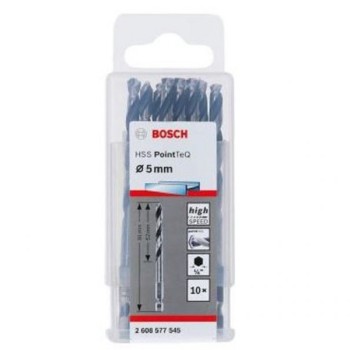 BOSCH HSS spiralna burgija PointTeQ 5,0 mm sa šestougaonim HEX prihvatom pakovanje od 10 komada