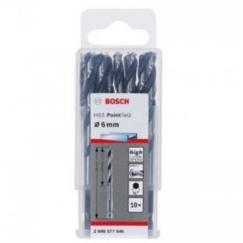 BOSCH HSS spiralna burgija PointTeQ 6,0 mm sa šestougaonim HEX prihvatom pakovanje od 10 komada