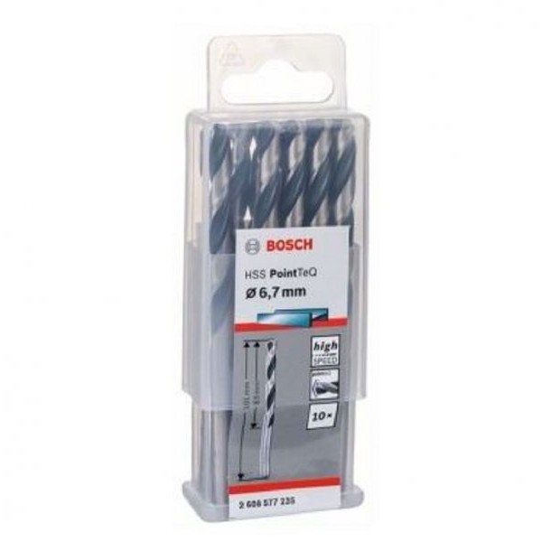 BOSCH HSS spiralna burgija PointTeQ 6,7 mm paket od 10 komada