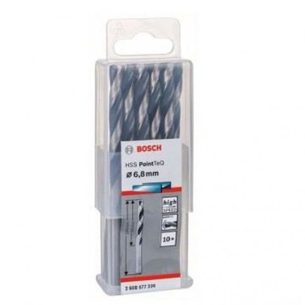 BOSCH HSS spiralna burgija PointTeQ 6,8 mm paket od 10 komada