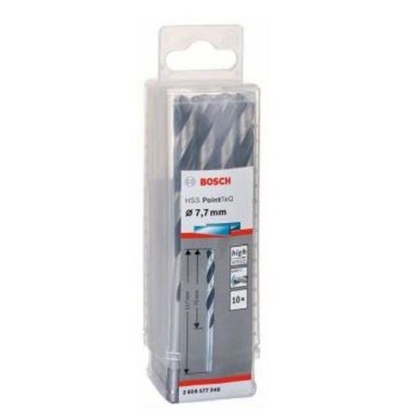 BOSCH HSS spiralna burgija PointTeQ 7,7 mm paket od 10 komada