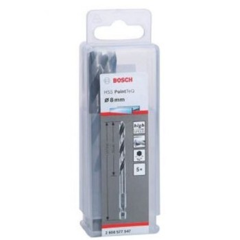 BOSCH HSS spiralna burgija PointTeQ 8,0 mm sa šestougaonim HEX prihvatom pakovanje od 5 komada