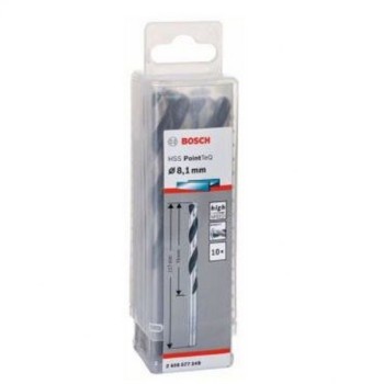 BOSCH HSS spiralna burgija PointTeQ 8,1 mm paket od 10 komada
