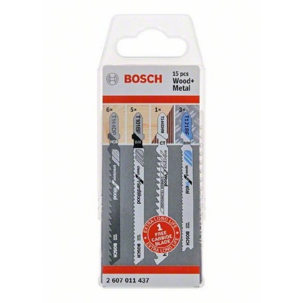 BOSCH JSB komplet Wood and Metal, 15 delova 2607011437
