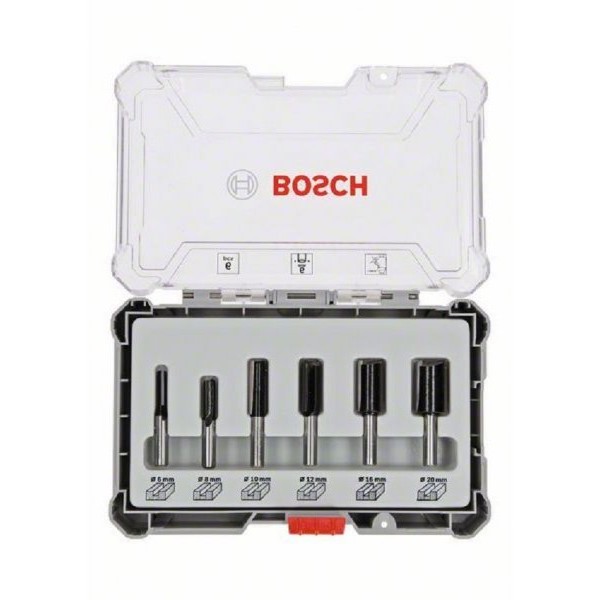 BOSCH Komplet ravnih glodala, 6 komada, držač od 6 mm 2607017465