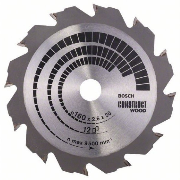 BOSCH List kružne testere Construct Wood 160 x 20;16 x 2.6 mm. 12