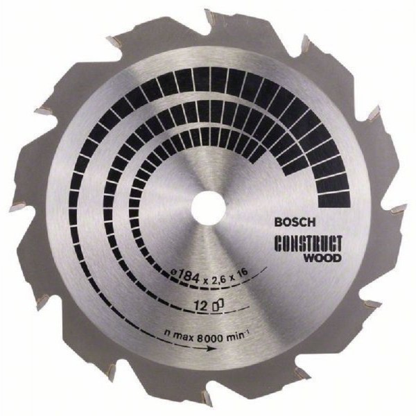 BOSCH List kružne testere Construct Wood 184 x 16 x 2.6 mm. 12