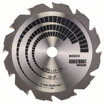 BOSCH List kružne testere Construct Wood 190 x 20;16 x 2.6 mm. 12