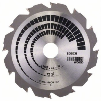 BOSCH List kružne testere Construct Wood 190 x 30 x 2.6 mm. 12