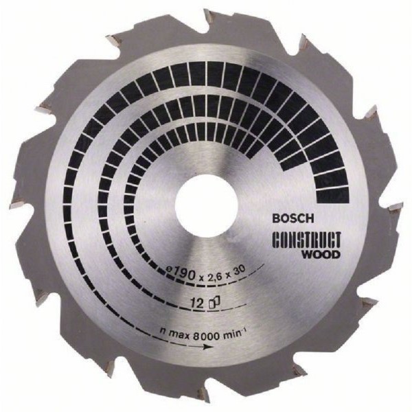 BOSCH List kružne testere Construct Wood 190 x 30 x 2.6 mm. 12