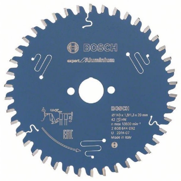 BOSCH List kružne testere Expert for Aluminium 2608644092, 140 x 20 x 1,8 mm, 42