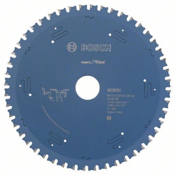BOSCH List kružne testere Expert for Steel 2608643057, 210 x 30 x 2,0 mm, 48