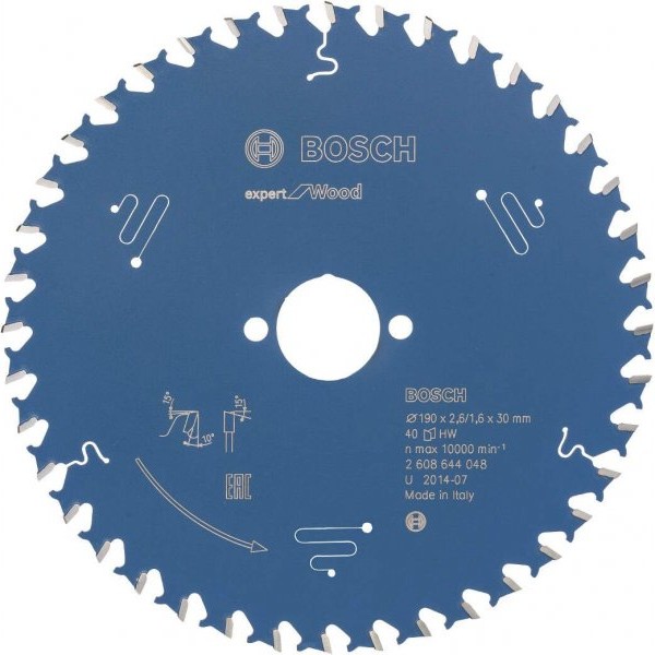 BOSCH List kružne testere Expert for Wood 190 x 30 x 2,6 mm, 40 - 2608644048