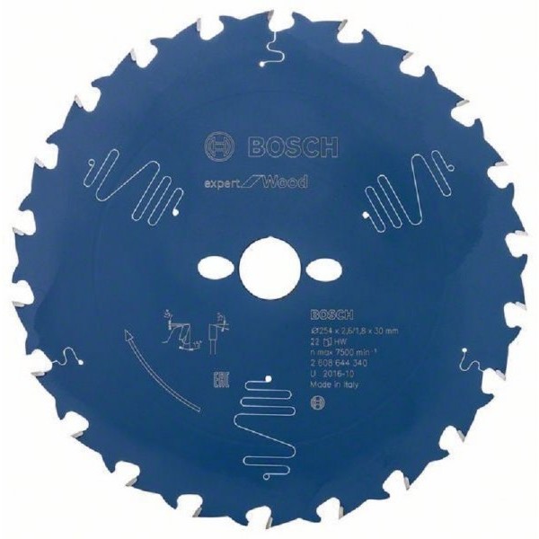 BOSCH List kružne testere Expert for Wood 254x30x32;22 22T ATB pos