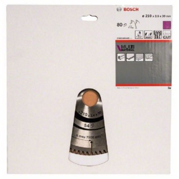 BOSCH List kružne testere Multi Material 210 x 30 x 2.5 mm. 80