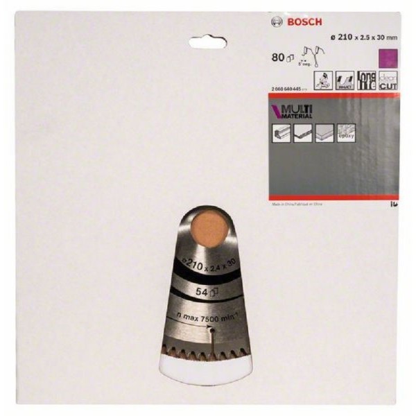 BOSCH List kružne testere Multi Material 210 x 30 x 2.5 mm. 80