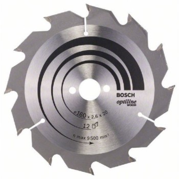 BOSCH List kružne testere Optiline Wood 160 x 20;16 x 2.6 mm. 12