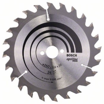 BOSCH List kružne testere Optiline Wood 160 x 20;16 x 2.6 mm. 24