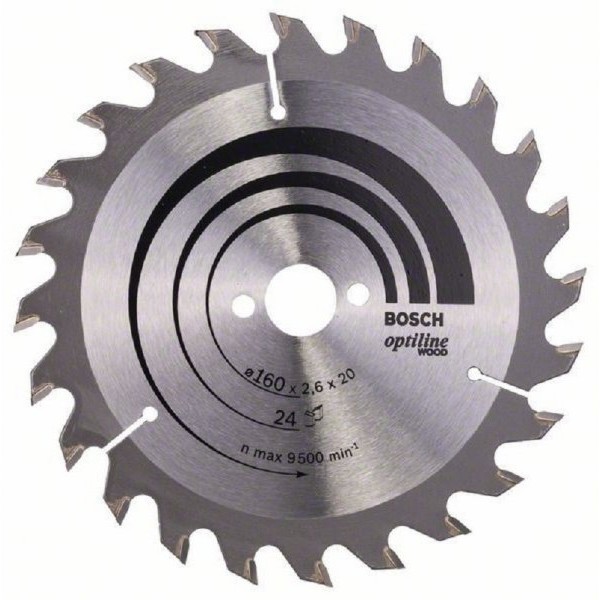 BOSCH List kružne testere Optiline Wood 160 x 20;16 x 2.6 mm. 24
