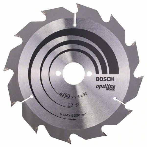 BOSCH List kružne testere Optiline Wood 190 x 30 x 2.6 mm. 12