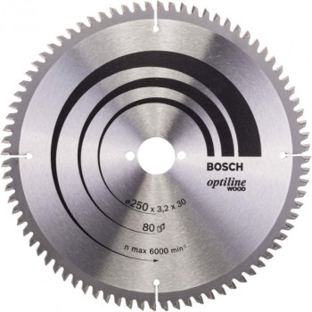 BOSCH List kružne testere Optiline Wood 250 x 30 x 3.2 mm. 80 (2608640645)