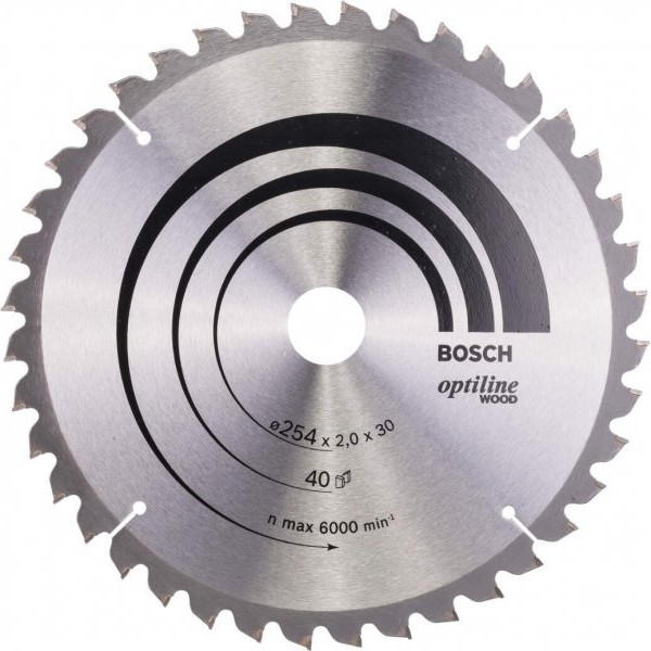BOSCH List kružne testere Optiline Wood 254 x 30 x 2,0 mm, 40 - 2608640435
