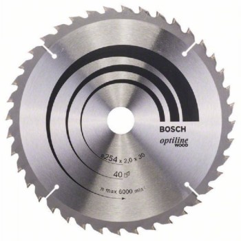 BOSCH List kružne testere Optiline Wood 254 x 30 x 2,0 mm, 40 2608640438, 254 x 30 x 2,0 mm, 40