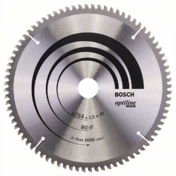 BOSCH List kružne testere Optiline Wood 2608640437, 254 x 30 x 2,5 mm, 80
