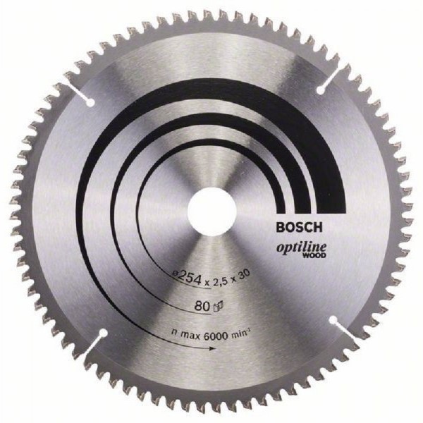 BOSCH List kružne testere Optiline Wood 2608640437, 254 x 30 x 2,5 mm, 80