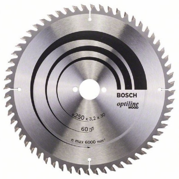 BOSCH List kružne testere Optiline Wood 2608640665, 250 x 30 x 3,2 mm, 60