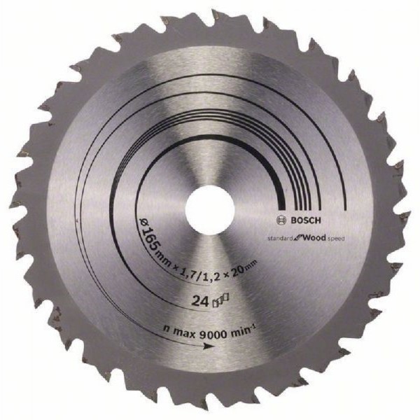 BOSCH List kružne testere Speedline Wood 165 x 20;16 x 1.7 mm. 24