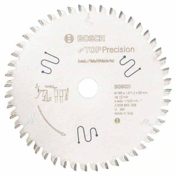BOSCH List kružne testere Top Precision Best for Multi Material 165 mm x 20 mm x 48T