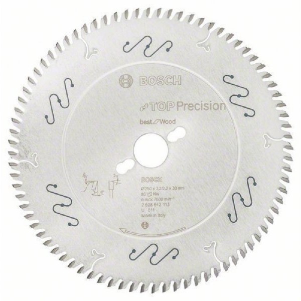 BOSCH List kružne testere Top Precision Best for Wood 250x30x3.2;2.2mm 80T ATB