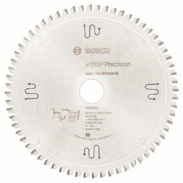 BOSCH List kružne testere Top Precision Multi Material 216x30x2.3;1.8mm 64T TCG