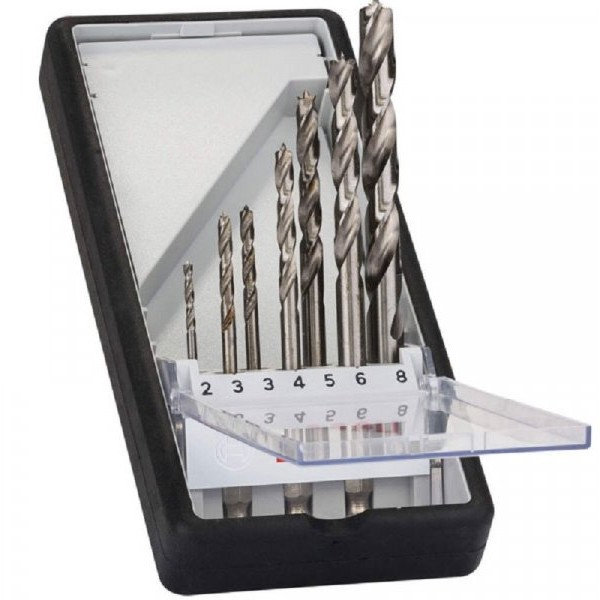 BOSCH plavi alat 7-delni Robust Line set burgija za drvo 1/4'' šestostrani prihvat 2607019923