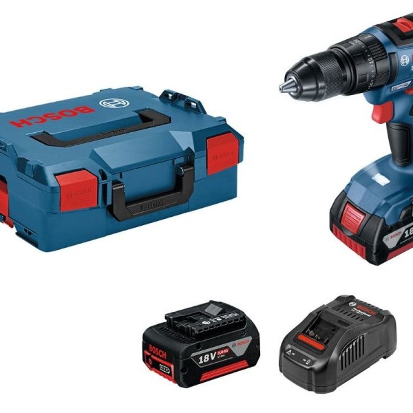 BOSCH plavi alat Akumulatorska vibraciona bušilica, odvrtač GSB 18V-50, 2x5,0Ah, 06019H5101