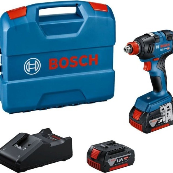 BOSCH plavi alat Akumulatorski rotacioni udarni odvrtač GDX 18V-200+2x4.0Ah kofer 06019J2206