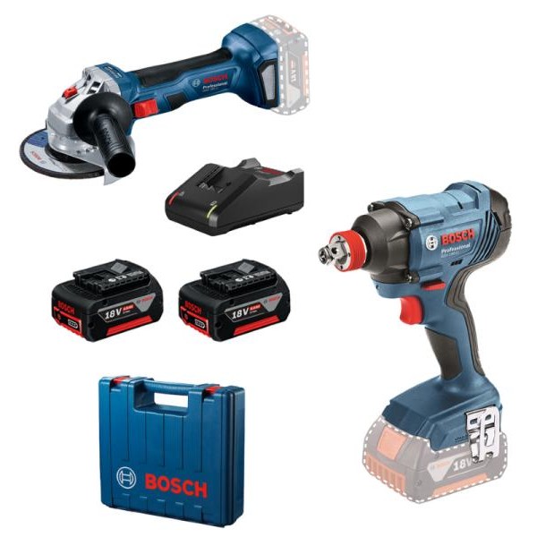 BOSCH plavi alat Akumulatorski set GDX 180-Li + GWS 180-Li, 18V, 2x4,0 Ah, 0615990N1U