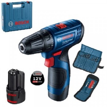 BOSCH plavi alat GSR 120 LI 2x2AH + SET 1/23